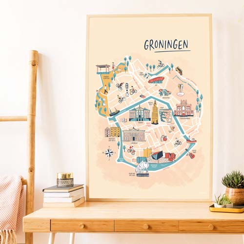 Illustratie plattegrond Groningen